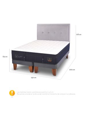 Imagen 2 del producto Cama Europea Super Premium 2 Plazas Base Dividida + Respaldo Ganges