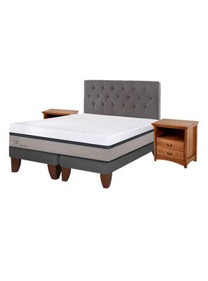 Cama Europea Balance 2 Plazas Base Dividida + Set Muebles Kavery