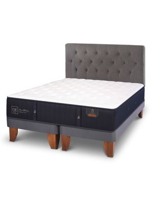 Cama Europea Premium 2 Plazas Base Dividida + Respaldo Kavery