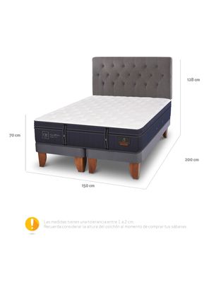 Imagen 2 del producto Cama Europea Grand Premium 2 Plazas Base Dividida + Respaldo Kavery