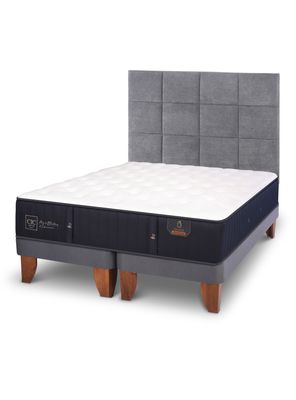 Cama Europea Premium 2 Plazas Base Dividida + Respaldo Tamesis