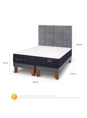 Imagen 2 del producto Cama Europea Premium 2 Plazas Base Dividida + Respaldo Tamesis