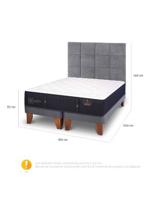 Imagen 2 del producto Cama Europea Premium 2 Plazas Base Dividida Tamesis + Set Muebles