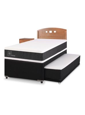 Diván Cama New Ortopedic Black 1.5 + Set Muebles New Gales