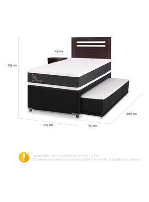 Imagen 2 del producto Diván Cama New Ortopedic Black 1.5 + Set Muebles New Munich