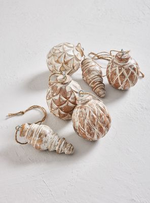 Set de 6 Colgantes India Adorno Madera