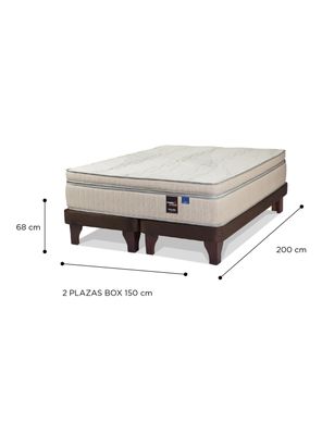 Imagen 2 del producto Cama Europea Maximo Cobre Base Dividida 2 Plazas Box + Respaldo Royal Negro