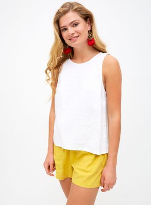 Polera Escore Redondo sin Manga con Broche en Espalda