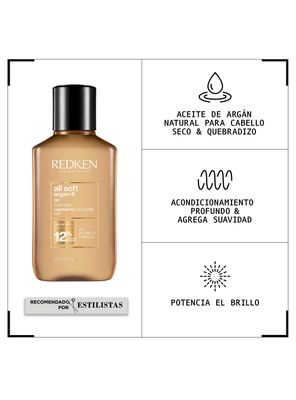Imagen 2 del producto Aceite de Argán Hidratante Cabello Seco All Soft 111ml
