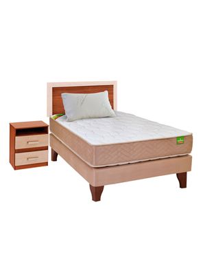 Cama Europea Bamboo 1.5 Plazas + Set Alicante + Almohada