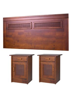 Set Respaldo King + 2 Veladores Milán