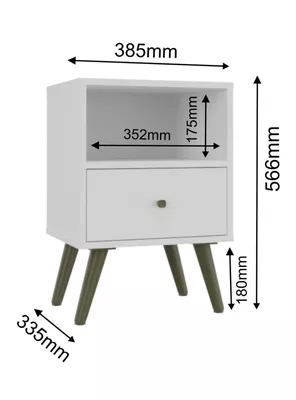 Imagen 2 del producto Velador Jaén 1 Cajón Blanco