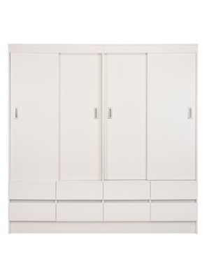 Clóset Maule 4 Puertas con Corredera 8 Cajones Blanco