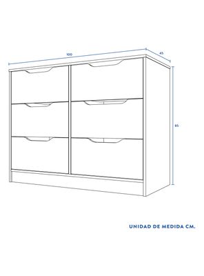 Imagen 2 del producto Cómoda 6 Cajones Olmo-Blanco