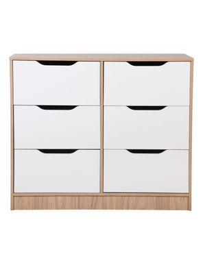 Cómoda 6 Cajones Olmo-Blanco