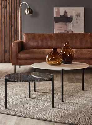 Set 2 Mesas de Centro Mármol B&W