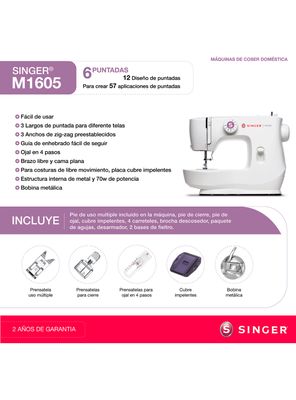 Imagen 2 del producto Máquina de Coser Singer M1605