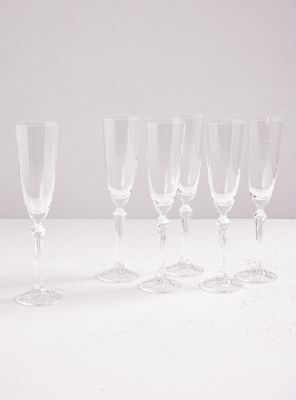 Set 6 Copas Cristal Elizabeth Champaña