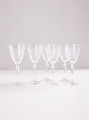 Set 6 Copas Cristal Tallado Elizabeth Tinto 350 ml