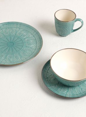 Imagen 2 del producto Set Vajilla 24 Piezas Turquesa Cerámica