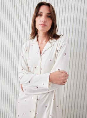 Camisa de Dormir Full Print Polar Hojas