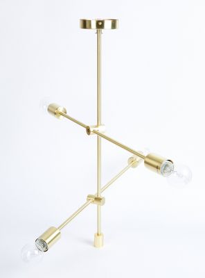 Lámpara Colgar 6L E27 Asterisk Gold BZ Largo