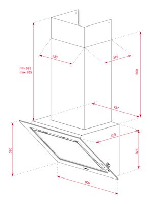 Imagen 2 del producto Campana Decorativa Vertical DLV 98660 TOS ST Cristal Gris
