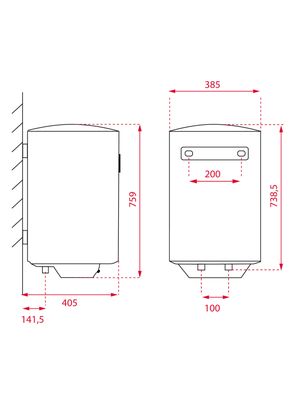 Imagen 2 del producto Termo Eléctrico Mural 1500W 50 Litros EWH50
