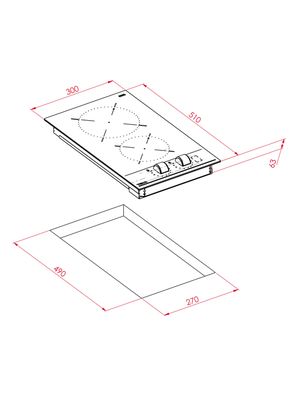 Imagen 2 del producto Encimera Vitrocerámica 2 Platos TBC 32000 XFL BK
