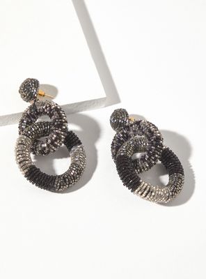 Aros Colgantes Mostacillas Metalizadas