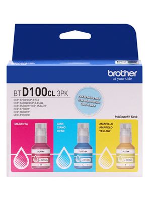 Imagen 2 del producto Pack 3 Botellas de Tinta BTD100CL Color