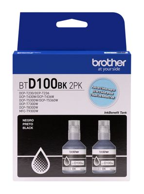 Imagen 2 del producto Pack 2 Botellas de Tinta BTD100BK Negro