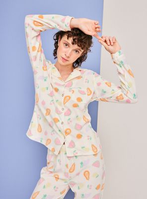 Pijama Camisero Full Print Polar