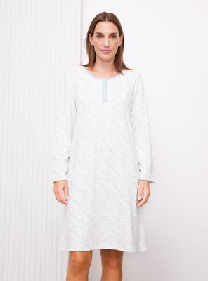 Camisa de Dormir Cuello Redondo Full Print Tacto Peach
