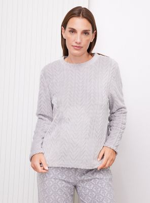 Pijama Polar Textura Pantalón Full Print