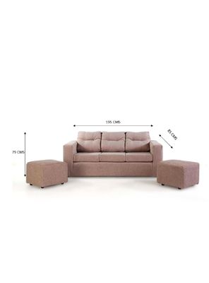 Imagen 2 del producto Sofá Nize 3 Cuerpos Tela + 2 Poufs