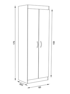 Imagen 2 del producto Clóset 2 Puertas Repisa Bicolor