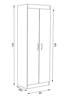 Imagen 2 del producto Clóset 2 Puertas 1 Repisa Chocolate