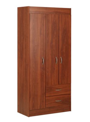 Clóset 3 Puertas 2 Cajones Cerezo