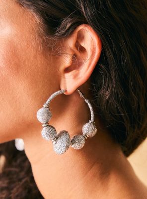 Imagen 2 del producto Aros Colgantes con Bordado Metalizado