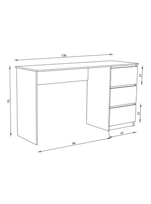 Imagen 2 del producto Escritorio 3 Cajones Blanco