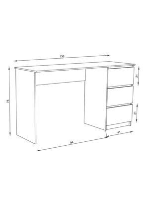 Imagen 2 del producto Escritorio 3 Cajones Chocolate