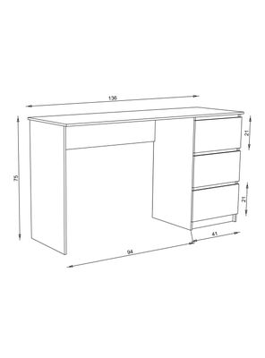 Imagen 2 del producto Escritorio 3 Cajones Nogal