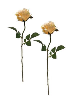 Flor Artesanal Rosa Beige 2 Piezas