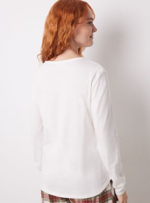 Imagen 2 del producto Polera Manga Larga Algodón Marfil