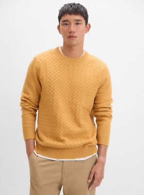 Sweater Algodón Cables Cuello Redondo