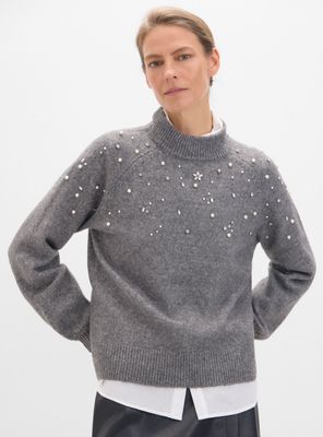 Sweater Strass y Perlas