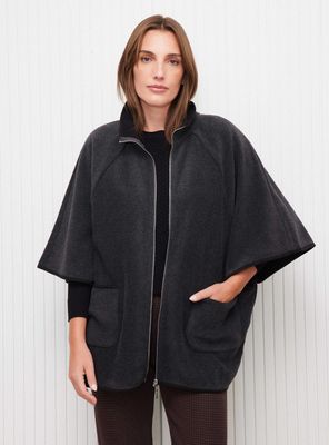 Polar Poncho Casaca Bicolor con Cierre