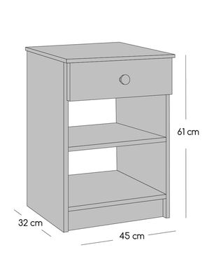 Imagen 2 del producto Velador Granada Honey 1 Cajón