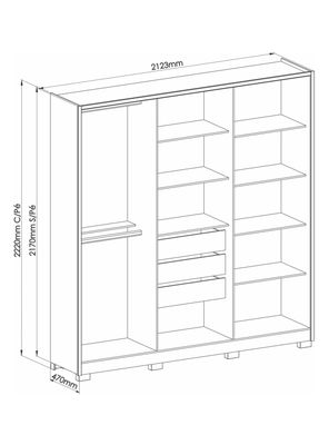 Imagen 2 del producto Clóset Safira 6 Puertas 3 Cajones Beige